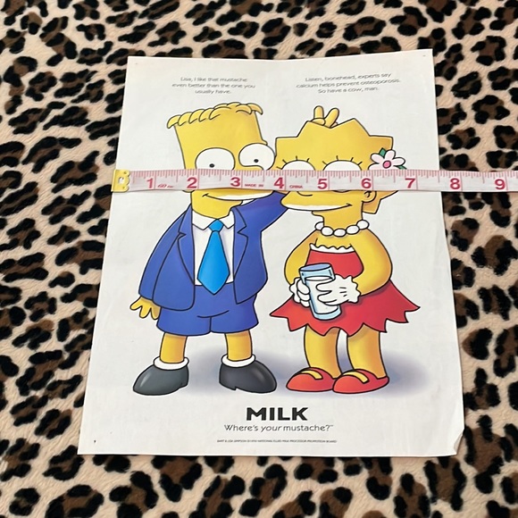 1996 BART & LISA SIMPSON 💛 Vintage Milk Print Ad Magazine Frame Mustache Homer - Picture 3 of 13